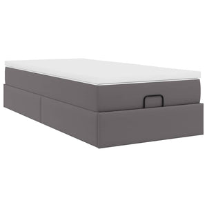 Ottoman Bett mit Matratze Grau 90x200 cm