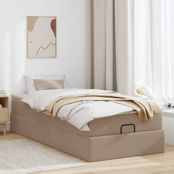 Ottoman Bett mit Matratze Cappuccino 90x200 cm