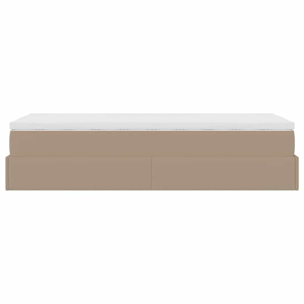 Ottoman Bett mit Matratze Cappuccino 90x200 cm