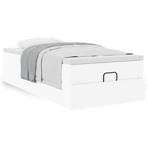 Ottoman Bett mit Matratze Weiß 100x200 cm