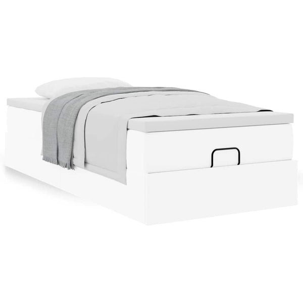 Ottoman Bett mit Matratze Weiß 100x200 cm