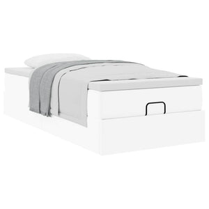 Ottoman Bett mit Matratze Weiß 100x200 cm