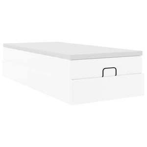 Ottoman Bett mit Matratze Weiß 100x200 cm