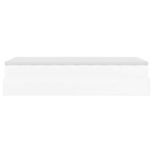 Ottoman Bett mit Matratze Weiß 100x200 cm