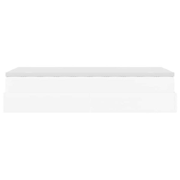 Ottoman Bett mit Matratze Weiß 100x200 cm