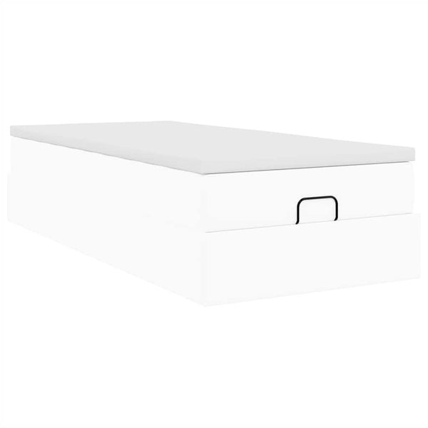 Ottoman Bett mit Matratze Weiß 100x200 cm