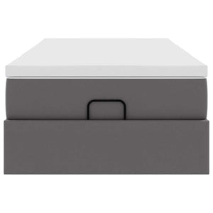 vidaXL Lit coffre avec matelas gris 100x200 cm similicuir