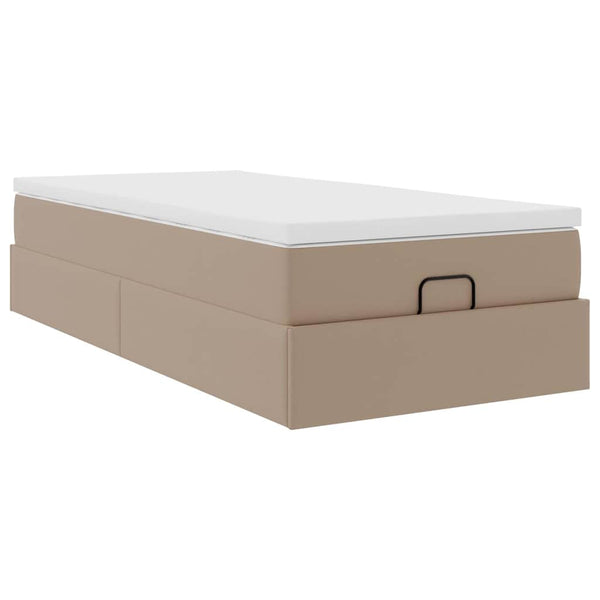 Ottoman Bett mit Matratze 100x200 cm Cappuccino