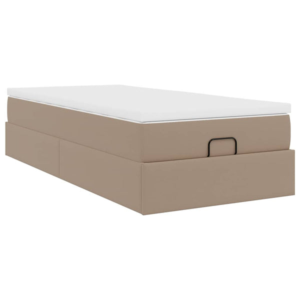 Ottoman Bett mit Matratze 100x200 cm Cappuccino