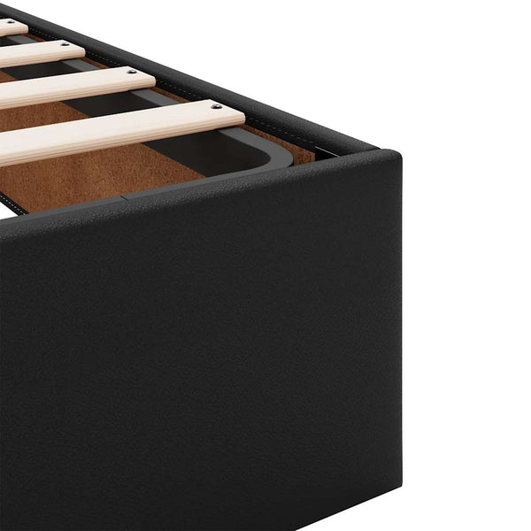 Ottoman Bett mit Matratze 120x190 cm Schwarz