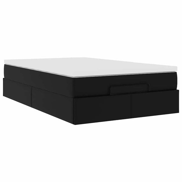 Ottoman Bett mit Matratze 120x190 cm Schwarz