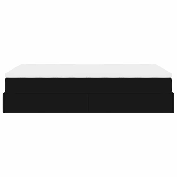 Ottoman Bett mit Matratze 120x190 cm Schwarz