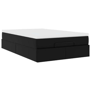Ottoman Bett mit Matratze 120x190 cm Schwarz