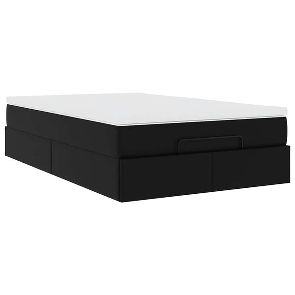 Ottoman Bett mit Matratze 120x190 cm Schwarz