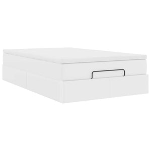 Ottoman Bett mit Matratze Weiß 120x190 cm