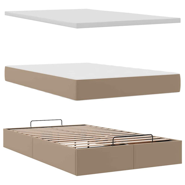 Ottoman Bett mit Matratze Cappuccino 120x190 cm