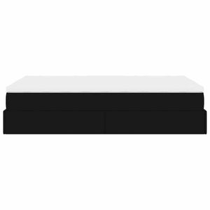 Ottoman Bett mit Matratze 120x200 cm Kunstleder Schwarz