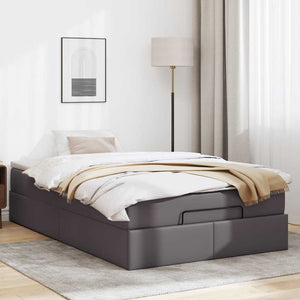 Ottoman Bett mit Matratze Grau 120x200 cm