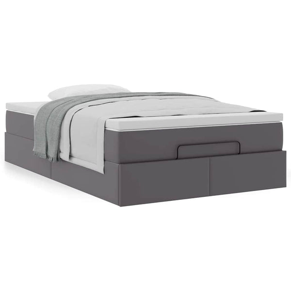 Ottoman Bett mit Matratze Grau 120x200 cm
