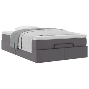 Ottoman Bett mit Matratze Grau 120x200 cm