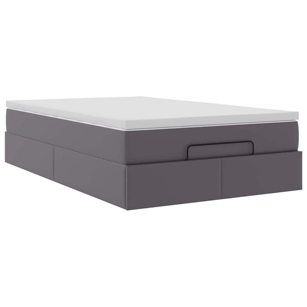 Ottoman Bett mit Matratze Grau 120x200 cm