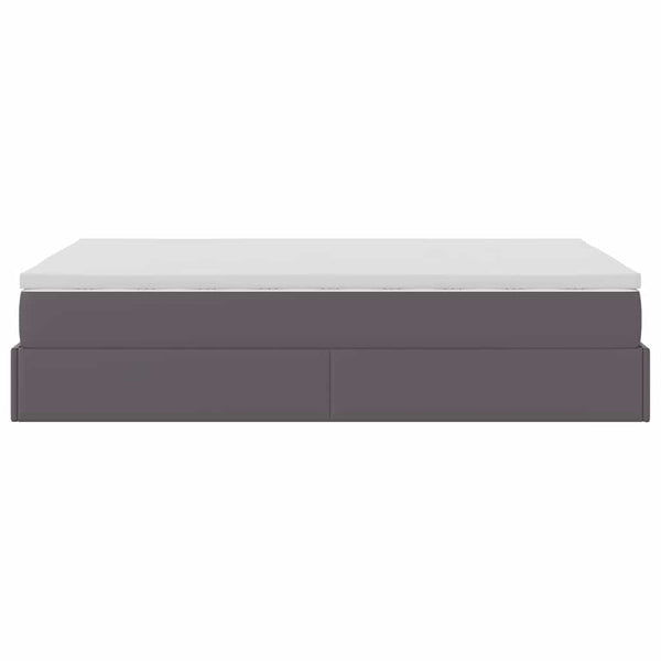 Ottoman Bett mit Matratze Grau 120x200 cm