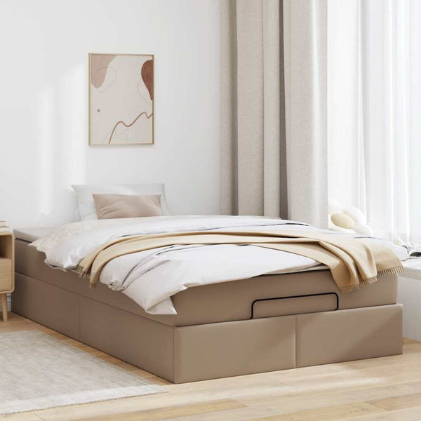 Ottoman Bett mit Matratze Cappuccino 120x200 cm