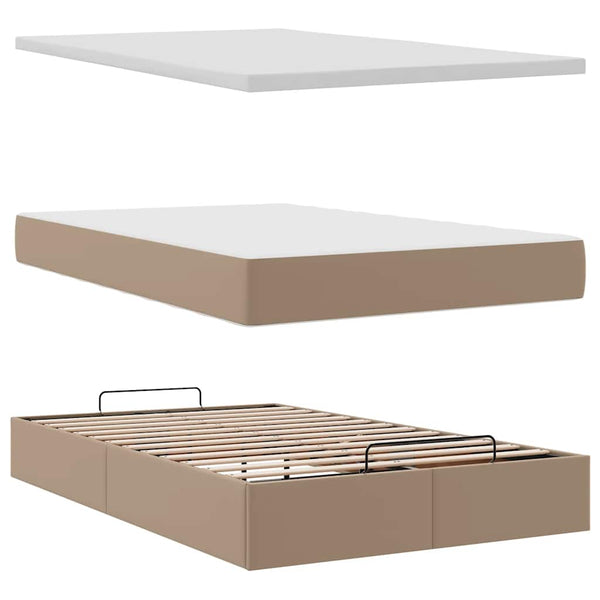 Ottoman Bett mit Matratze Cappuccino 120x200 cm