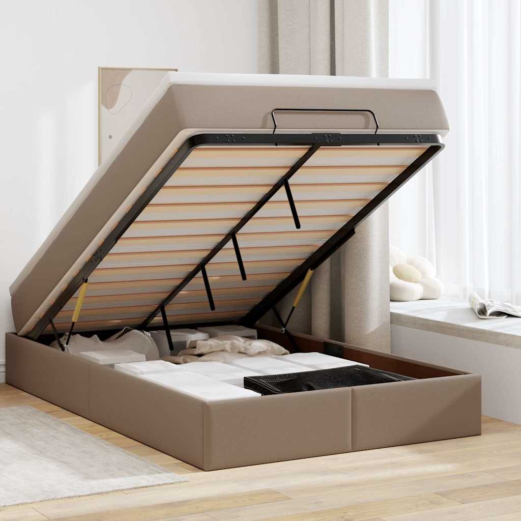 Ottoman Bett mit Matratze Cappuccino 120x200 cm