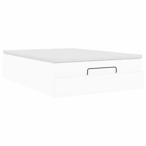Ottoman Bett mit Matratze Weiß 140x190 cm