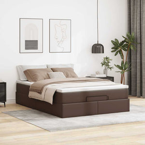 Ottoman Bett mit Matratze Braun 140x190 cm