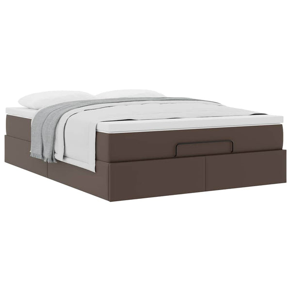 Ottoman Bett mit Matratze Braun 140x190 cm