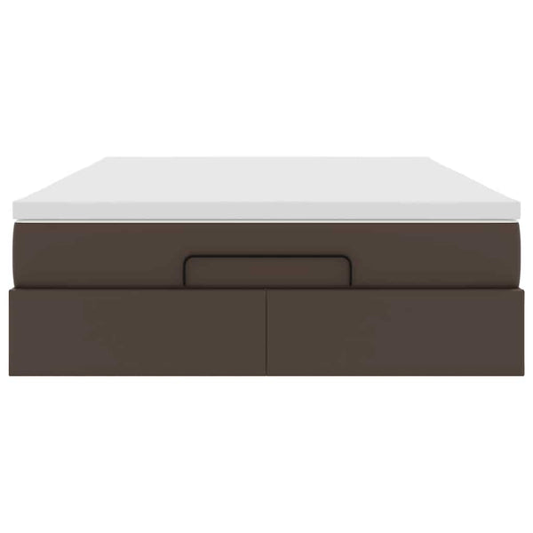 Ottoman Bett mit Matratze Braun 140x190 cm