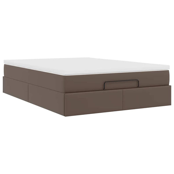 Ottoman Bett mit Matratze Braun 140x190 cm