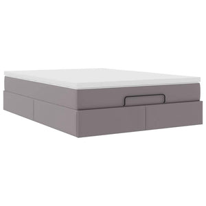 Ottoman Bett mit Matratze Grau 140x190 cm