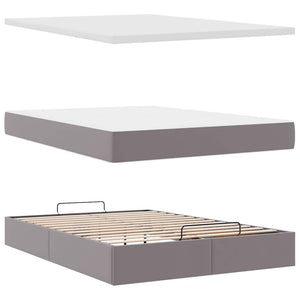 Ottoman Bett mit Matratze Grau 140x190 cm