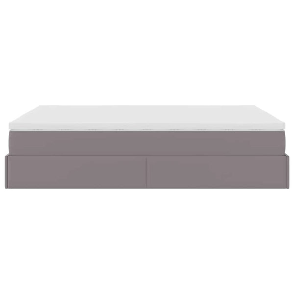 Ottoman Bett mit Matratze Grau 140x190 cm