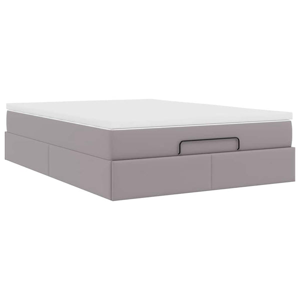 Ottoman Bett mit Matratze Grau 140x190 cm