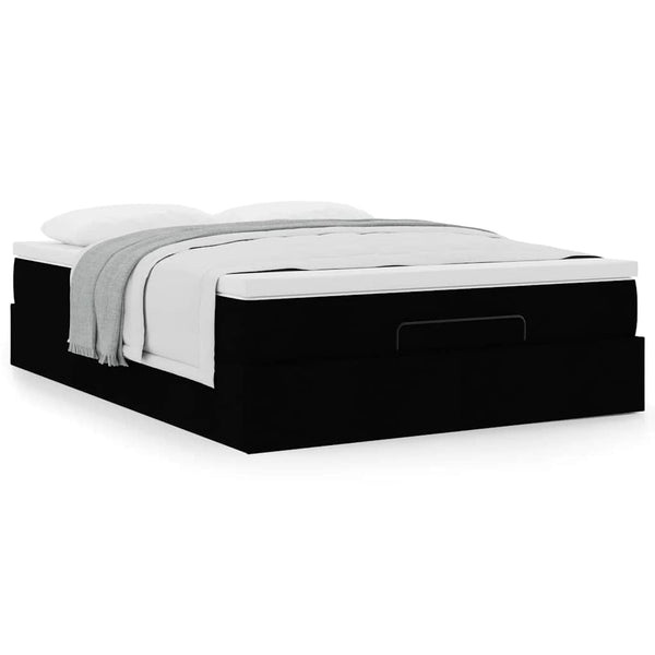Ottoman Bett mit Matratze 140x200 cm Schwarz