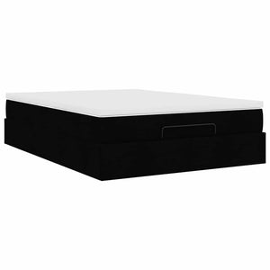Ottoman Bett mit Matratze 140x200 cm Schwarz