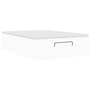 Ottoman Bett mit Matratze Weiß 140x200 cm