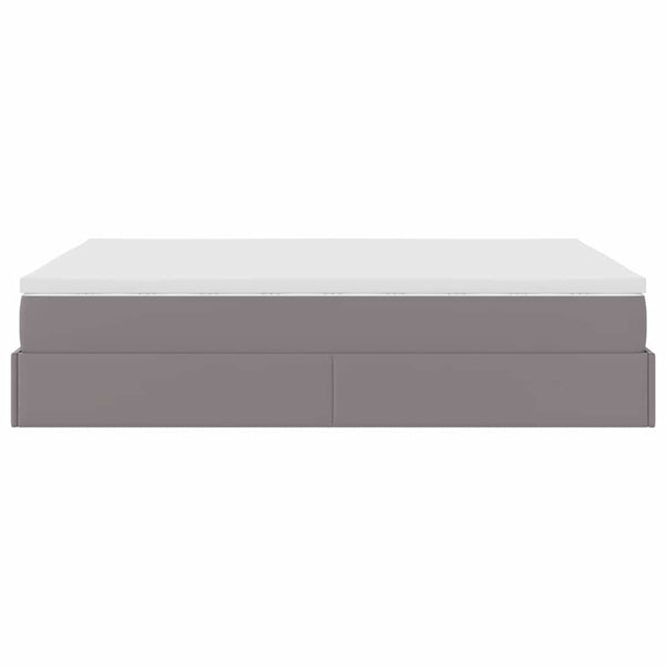 vidaXL Lit ottoman avec matelas Gris 140x200 cm Similicuir
