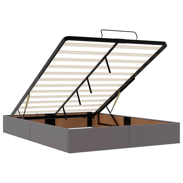 vidaXL Lit ottoman avec matelas Gris 140x200 cm Similicuir