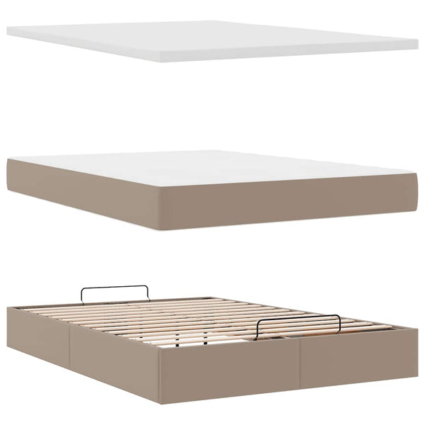 Ottoman Bett mit Matratze Cappuccino 140x200cm
