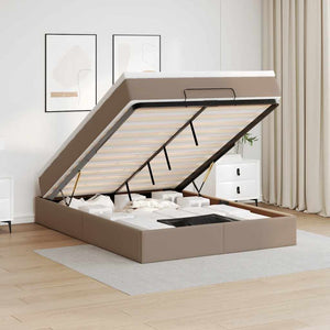 Ottoman Bett mit Matratze Cappuccino 140x200cm