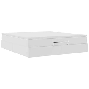 Ottoman Bett mit Matratze Weiß 160x200 cm