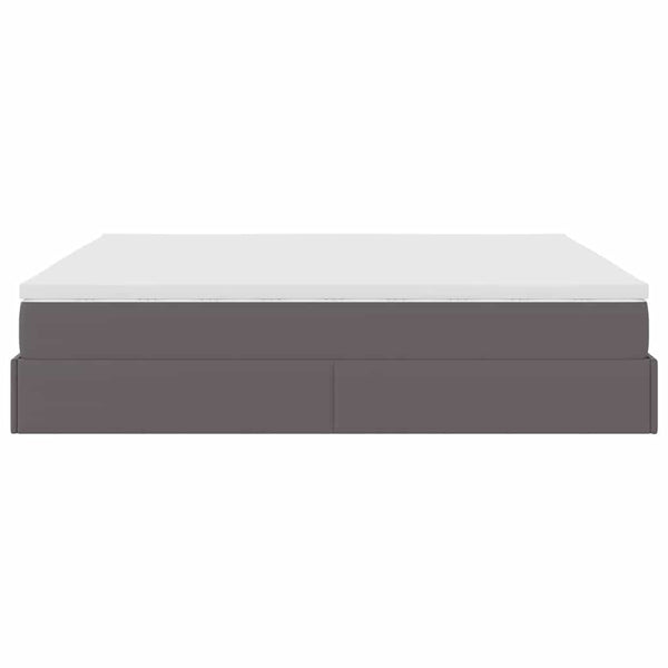 Ottoman Bett mit Matratze Grau 160x200 cm