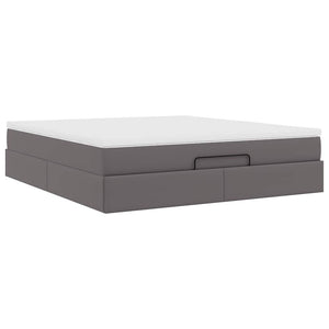 Ottoman Bett mit Matratze Grau 160x200 cm