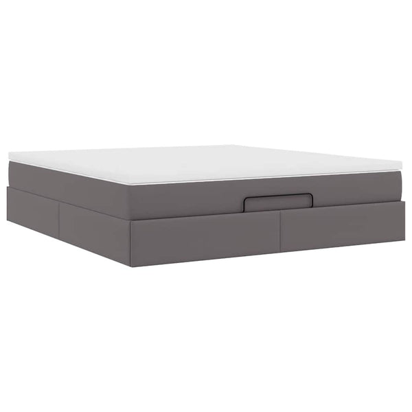 Ottoman Bett mit Matratze Grau 160x200 cm