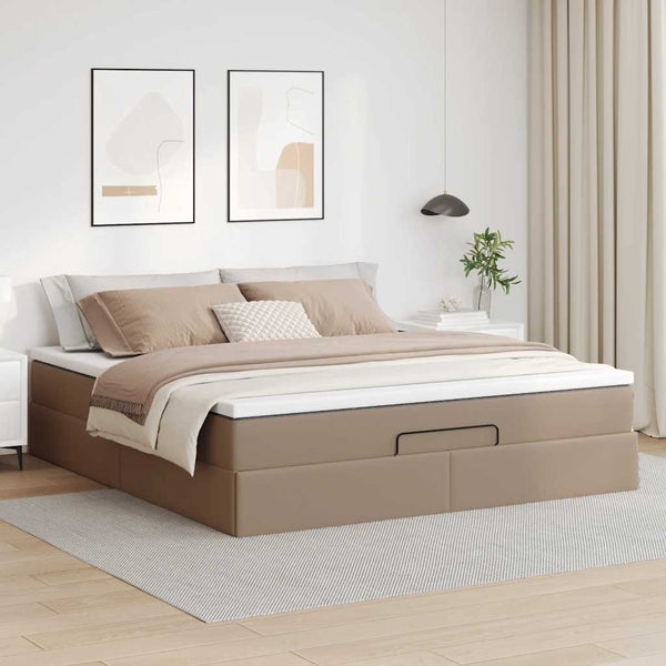 Ottoman Bett mit Matratze 160x200 cm Cappuccino